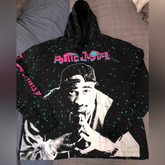 TUPAC Poetic Justice Movie Hoodie Sweatshirt Mens sz XL 2Pac Tupac Shakur NEW - Picture 1 of 11